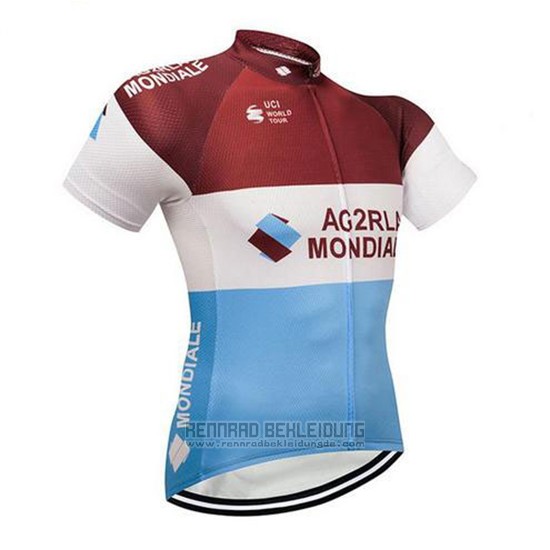 2018 Fahrradbekleidung Ag2r La Mondiale Braun und Wei Trikot Kurzarm und Tragerhose